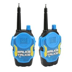 two walkie talkies sitting next to each other