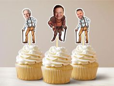 Old Man Personalized Face Cupcake Toppers, Custom Baby Face Cupcake Toppers, First Birthday Cupcake Toppers, Milestone Birthday - Etsy Canada First Birthday Cupcake Toppers, Face Cupcake Toppers, Cupcakes For Men, First Birthday Cupcakes, Custom Cupcake Toppers, Treat Stand, Birthday Cupcake Toppers, Retirement Celebration, Custom Cupcakes