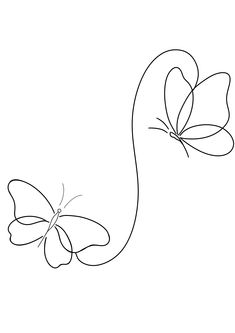 a drawing of a butterfly flying in the air with its wings spread out to form a tail