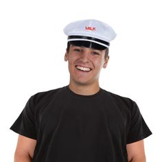 Product Description: Introducing the Milkman Hat from BulkPartySupplies.com! This one size fits most party hat will be a hit at your 50's/Rock and Roll themed party. With no retail packaging, this hat comes in a poly bag containing one hat. Fabric material ensures this hat is lightweight and comfortable to wear. Plus, it ships from Pennsylvania warehouse within one business day! The Milkman Hat is a great selection for any themed party and is sure to be a hit with your party goers. So if you're Fun White Cap Style Costume Hats And Headpieces, Fun White Cap Style Costume Hats, Fun White Costume Cap, The Milkman, 50s Rock And Roll, Rock N Roll Party, Hat Fabric, Music Items, Party Hat