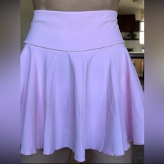 These Were Never Worn Because They Are A Little Too Big In The Waist For Me! I Love The Built In Shorts Because I Can Still Wear These To The Gym High Waist Stretch Pink Swim Skirt, High-waist Stretch Pink Swim Skirt, Pink Skort With Built-in Shorts, Pink Skirt Bottoms With Built-in Shorts, Purple Stretch Bottoms For Cheerleading, Pink Bottoms For Summer Cheerleading, Pink Skirted Bottoms With Built-in Shorts, Fitted Purple Skort With Built-in Shorts, Stretch Purple Skirt