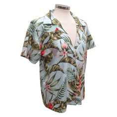 The perfect blouse for your summer resort vacation or casual summer wear around the house. Women's Tropical Print Shirt with Light Green & Coral Pink Flowers. Vibrant, full-color images of Ginger flowers on soft polyester poplin fabric. Comfortable and fitted short sleeve shirt with a notched lapel and button up front closure. * Hand Wash with Delicate Soap and Hang Dry * Made of soft 100% polyester LOOKING FOR MORE AMAZING GEAR? Follow us on Social Media for new releases, coupons and deals. Ginger Flowers, Pink Vacation, Womens Blouses Summer, Tropical Print Shirt, Coconut Girl Aesthetic, Hawaiian Shirt Women, Vacation Clothes, Button Ups, Aesthetic Floral