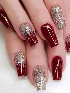 Nail Shapes:Coffin \nColor:Burgundy \nType:Color Nails \n Nails Sommer, Earthy Nails, Nails Easter, March Nails, Nagellack Trends, Fancy Nails Designs, Christmas Gel Nails, Valentine Nails, Colorful Nails