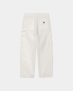 Color: Wax - The Women's Brandon Double Knee Pant is made from midweight cotton canvas in a loose fit with a regular waist. The item features utilitarian triple stitching, as well as double-layer knees. Tool pockets and a hammer loop are further nods to the item's functional roots. A woven Square Label completes the design. _* 100% Cotton (Hubbard canvas), Loose fit, regular waist, Triple-stitched, Double-layer knees, Tool pockets and hammer loop, Zip fly, Square Label White Carhartt Pants, Knee Pants, Carhartt Pants, Carhartt Wip, Double Layer, Cotton Canvas, Loose Fitting, Stitching, Wax