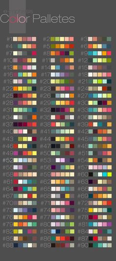 the color palettes are all different colors