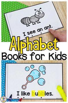 an alphabet book for kids with the title, i see an ant and other letters