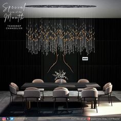 June 2023: Special Item of the Month Teardrop Chandelier, Sims 4 Kitchen, Die Sims 4, Sims Ideas, Casas The Sims 4