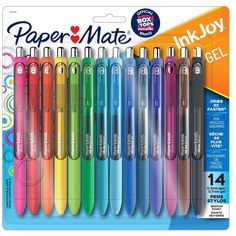 Spread joy (not smears) with Paper Mate InkJoy Gel Pens. With vivid gel ink that dries 3X faster* for reduced smearing, it’s like a party on the page where smudges aren’t invited. Brilliant color ensures your writing will be bright and filled with fun. Fully wrapped with a comfort grip, Paper Mate InkJoy pens have a smooth style that keeps the joy flowing as fast as your thoughts. *vs Pilot G2 based on average dry times of black, blue, red, and green. Individual dry times may vary by color. Papermate Gel Pens, Paper Mate Flair, Gel Pens Coloring, Teaching Supplies, Gel Pens Set, Paper Mate, Gel Ink Pens, Best Pens, Writing Pens