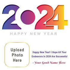 a happy new year card with the number twenty four