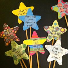 star shaped lollipops with what is in the story? written on them