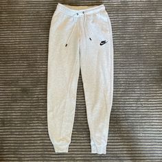 Worn A Few Times But The Condition Is Like They Are Never Worn. They Are Very Comfy And Amazing Quality. Nike White Sweatpants For Sports, Nike White Leisure Sweatpants, Nike White Cotton Joggers, Nike White Sweatpants With Pockets, Nike Full-length Sweatpants Sportswear, Grey Nike Sweatpants, Nike Sweatpants, Grey Nikes, Nike Pants