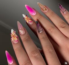 Extra Nails, Orchid Nails, Butterfly Orchid, Magic Nails, Hippie Nails, Stylish Nails Designs, Summery Nails