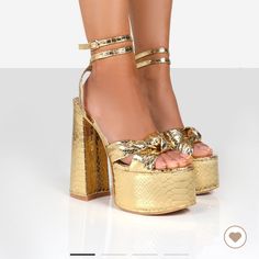 6”, Gold Heels, Brand New And Never Worn