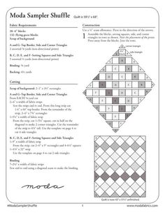 an instruction manual for the model sample shuttle quilt pattern, with instructions on how to make it