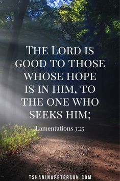 the lord is god to those whose hope is in him, to the one who seeks him