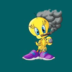 Trippy Toons, Tweety Bird Tattoo, Tom Cartoon, Chucky Drawing, Tweety Bird Drawing, Tweety Bird Quotes, Bird Quotes, Swag Cartoon, Disney Images