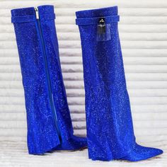 NEW ARRIVALS | Totally Wicked Footwear Eras Outfits, Above Knee Boots, Velvet High Heels, Pad Lock, Rhinestone Skirt, Nashville Outfits, Blue Boots, Capes For Women, Chunky High Heels