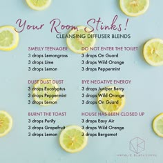 Clean house smell 🍋 Essential Oils Diffuser Blends, Doterra Diffuser, Organic Perfume, Toxic Products, Magia Das Ervas, Doterra Oil