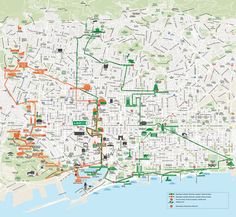 a map with many different streets and locations