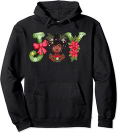 Joy Melanin Christmas Sweater Black Girl Magic Mrs Claus Pullover Hoodie Sweater Weather, Christmas Sweater