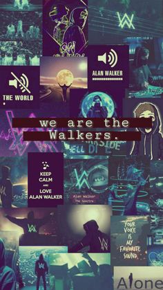 we are the walkers collaged together in purple and black with text overlay