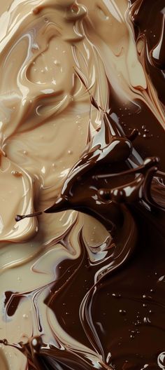 the chocolate has been swirled in to form an abstract pattern