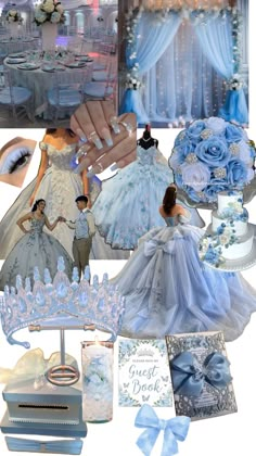 quinceañera idea light blue Quinceanera Winter Wonderland Theme, Quince Cinderella, Blue Quince Ideas