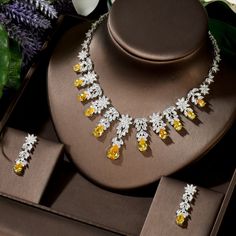 exquisite luxury wedding jewelry set Luxury Bridal Necklace, Luxury Wedding Jewelry, Wedding Jewelry Set, Bridal Necklace Set, Bridal Jewelry Collection, Zircon Jewelry, Cz Necklace, American Diamond, Dress Jewelry