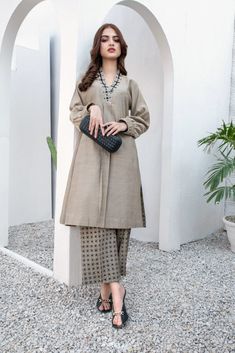 SL-LAM 009 Article - Designer Dress by Shireen Lakdawala | Designer Dresses in USA Pant And Kurti Designs, Culottes Outfit Indian, Black Pakistani Dress, Mirror Work Dress, Culottes Outfit, Trendy Kurti, Kurti Pattern, Co Ords Outfits, Elegant Mirror