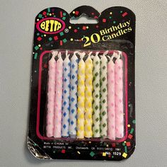 birthday candles are in the package on the table