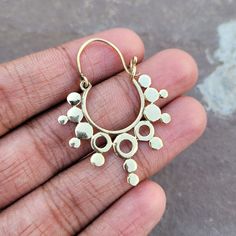 Bohemian Brass Tribal Earrings - Mandala Hoop Earrings - Ethnic Festival Jewelry Material: Brass ( Nickle Free )   Size: 4.5 cm * 3 cm Closure: ear wire Visit Our Shop https://yesindiatreasures.etsy.com USA And UK FREE DELIVERY Gaurantee SHIPPING SERVICE - UPSC Thankyou Mayur Single Dangle Hoop Earring For Festivals, Small Hoop Brass Cartilage Earrings, Unique Nickel-free Dangle Hoop Earrings, Handmade Small Hoop Cartilage Earrings, Unique Pierced Dangle Hoop Earrings, Bohemian Single Hoop Cartilage Earring, Bohemian Metal Earrings With Lever Back Ear Wires, Bohemian Metal Earrings With Lever Back, Bohemian Earrings With Lever Back Ear Wires