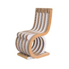 a chair made out of wood and rope on a white background with no people around it