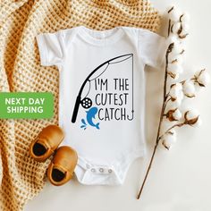 Hey, I found this really awesome Etsy listing at https://www.etsy.com/listing/1043748912/im-the-cutest-catch-fishing-onesie-baby Boy Onsies Cricut, Baby Boy Stuff, Cute Newborn Onesie Sayings, Boy Onsies, Cricut Baby Onesie Boys Svg, Fishing Onesie, Funny Baby Onesies Boy, Newborn Shirts, Cute Baby Announcements