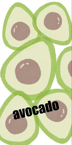 an image of avocados with the word above them