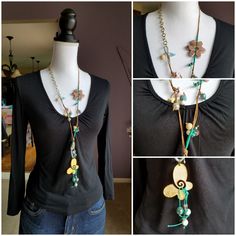 A Beautiful, Unique, Eye Catching, Handmade Necklace. Mixed Media, Including Gold Tone Hardware, Ceramic Beads, Cotton Cord, Gold Tone Chain, Lava Beads And Crystals. Most Notable Details Are The Ceramic Flower And The Gold Tone Butterfly Pendant. Smoke Free And Pet Free Home. #Handmade #Necklace #Butterfly #Gold #Chain #Ceramic #Beads #Contemporary #Vacation #Beach Spring Bohemian Beaded Chain Jewelry, Bohemian Beaded Chain Necklace For Spring, Bohemian Beaded Necklace For Spring, Gold Necklaces With Colorful Beads For Spring, Spring Bohemian Beaded Chain Necklaces, Spring Bohemian Beaded Chain Necklace, Gold Necklace For Spring Beach Occasions, Gold Necklace For Beach In Spring, Spring Jewelry With Dangling Beads