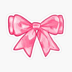 a pink bow sticker on a white background