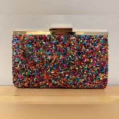 Colorful Pebbles, Gold Hardware, Bloomingdales’ In-House Brand Aqua. Never Used. 8”X5”X1.5” Multicolor Beaded Rectangular Evening Bag, Multicolor Rectangular Evening Bag, Trendy Multicolor Clutch Evening Bag, Formal Multicolor Clutch, Chic Multicolor Clutch With Chain Strap, Multicolor Clutch With Chain Strap For Party, Trendy Multicolor Evening Bag As Gift, Trendy Multicolor Evening Bag For Gift, Elegant Multicolor Evening Bag With Chain Strap