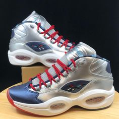 Reebok Question Mid Men’s Og Meets Og Iverson Harden Athletic Sneaker Nba Shoe Sz 10 Brand New Never Worn And In Amazing Condition, (Doesn’t Have Box) No Rips/Tears/Stains Anywhere On The Shoes. If You Have Any Questions Please Message Me And I’ll Get Back To You As Quickly As Possible. Sku: 3h Sporty Silver Basketball Shoes For Streetwear, Silver High-top Basketball Shoes For Streetwear, Casual Silver Basketball Shoes For Streetwear, Silver High-top Basketball Shoes, Silver Lace-up Basketball Shoes For Sports, Reebok Question Mid, Reebok Question, Shoes Reebok, Tear Stains