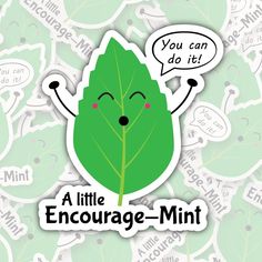 a green leaf with a speech bubble saying you can do it