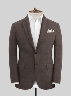 Rich in traditional rustic style, our Solbiati Twill Brown Linen Jacket will breathe new life into your formalwear collection. Tailored using airy linen, it showcases an earthy brown tone and a solid pattern, giving you the confidence that radiates in your personality. #studiosuits #LinenSuit #SummerSuit #LinenStyle #LinenFashion #LinenLove #LinenLife Thomas Shelby Suit, Brown Linen Suit, Grey Tweed Suit, Herringbone Tweed Jacket, Grey Wool Suit, Corporate Attire, Designer Suits For Men, Linen Fashion, Earthy Brown