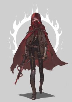 Rouge Outfits Female Dnd, Red Riding Hood Art, Red Hood, Dnd Art, Drawing Clothes, Little Red Riding Hood, Arte Fantasy, Red Riding Hood, Fantasy Clothing