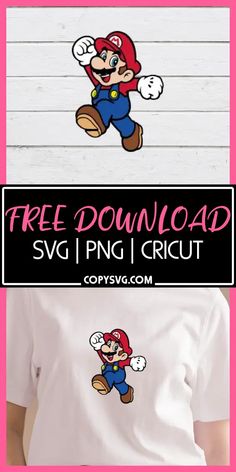 Mario Svg Free Cut File For Cricut Cricut Projects For Kids, Free Cricut Projects, Splash Free