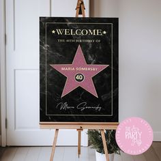 Hollywood Walk of Fame Welcome Poster Movie Themed Hollywood Birthday Party Welcome Sign Red Carpet Birthday Decor Star of Fame Sign - Etsy Birthday Red Carpet Theme, Red Carpet Movie Premiere Party, Birthday Hollywood Theme, La Themed Party, Red Carpet Party Theme Decoration, Oscar Birthday Party Ideas, Old Hollywood Christmas Party, Hall Of Fame Party Ideas, Hollywood Theme Sweet 16 Party