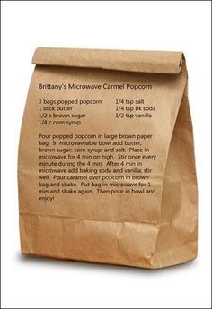 a brown paper bag with instructions on how to use it