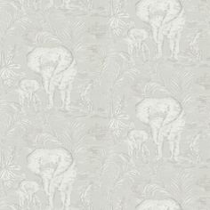 an elephant wallpaper in grey and white