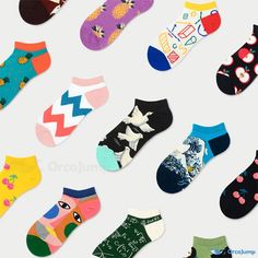 OrcaJump - Premium Cotton Cartoon Socks Set featuring 6 Exquisite Patterns Casual Multicolor Socks For Summer, Casual Multicolor Summer Socks, Cartoon Socks, Socks, Pattern