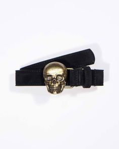 This classic skull belt buckle is plated antiqued brass on a simple, thin black suede leather strap 1"W Interchangeable buckle can be snapped on/off Genuine Leather Made in the USA Skull Belt Buckle, Skull Belt, Jean Belts, Belt Buckle, On Off, Belt Buckles, Black Suede, Suede Leather, Semiprecious Stones