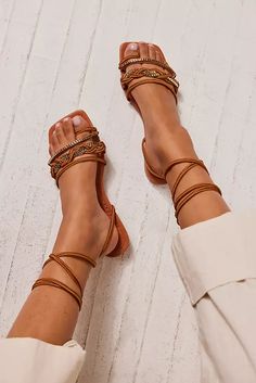 Sandals | Free People UK Heels Sneakers, Woven Chain, Wrap Sandals, Boots Heels