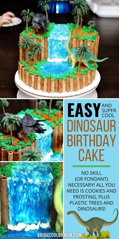 an easy and fun dinosaur birthday cake