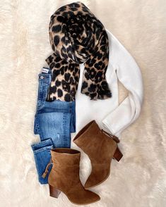 Posts from mrscasual | LIKEtoKNOW.it Booties Outfit, Leopard Print Scarf, Sweaters And Jeans, Primavera Estate, Spring Outfits